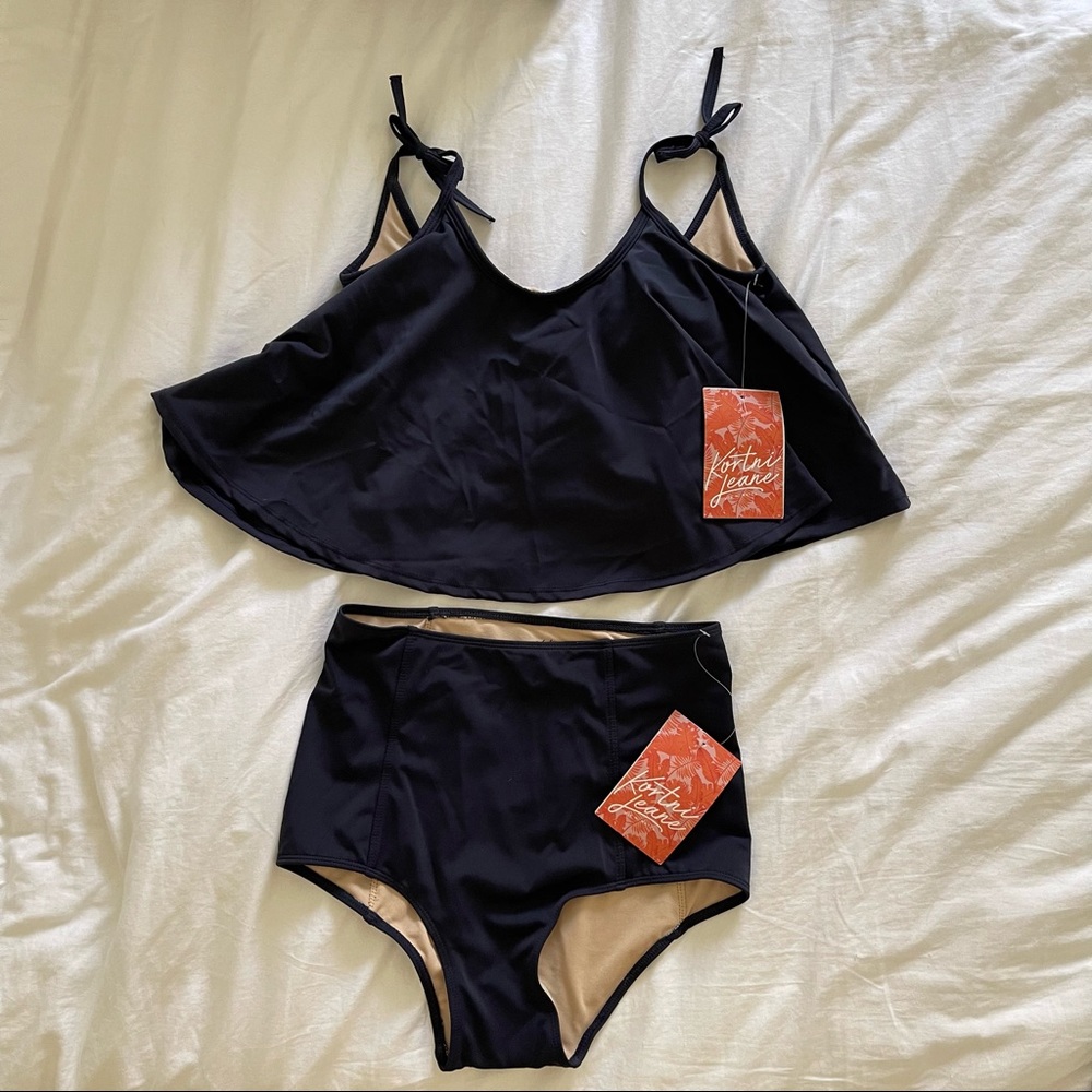 Brand new Kortni Jeane navy two piece swimsuit